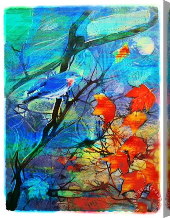 Collection 8 Autumn Bluebird Stretched Canvas Print / Canvas Art
