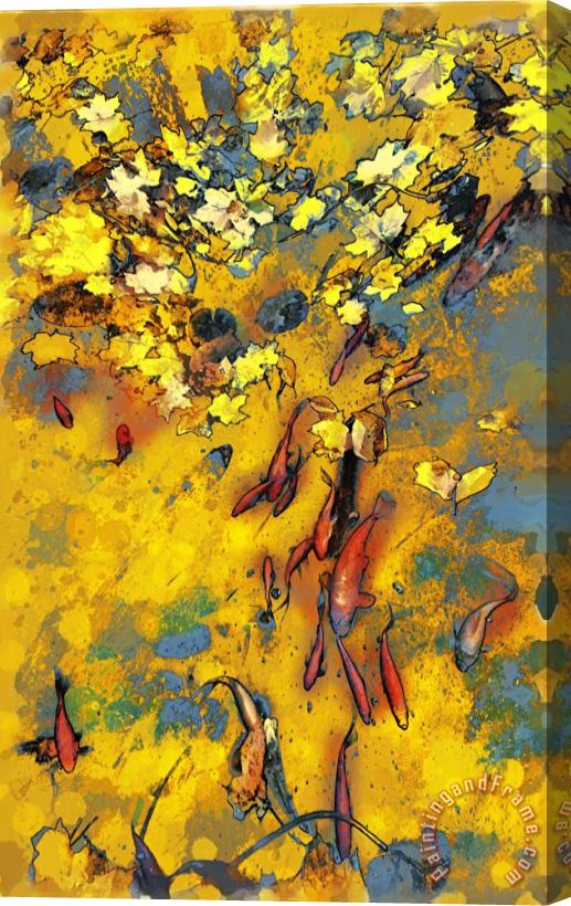 Collection 8 Autumn pond Stretched Canvas Print / Canvas Art