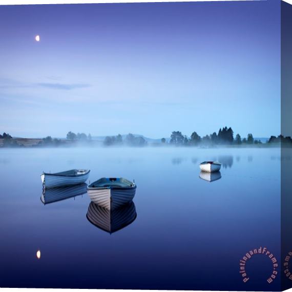 Collection Loch Rusky Moonlit Morning Stretched Canvas Painting / Canvas Art