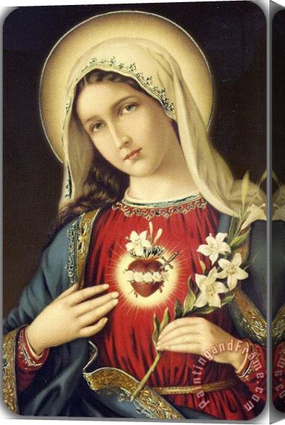 Collection Our Lady Sacred Heart Stretched Canvas Print / Canvas Art