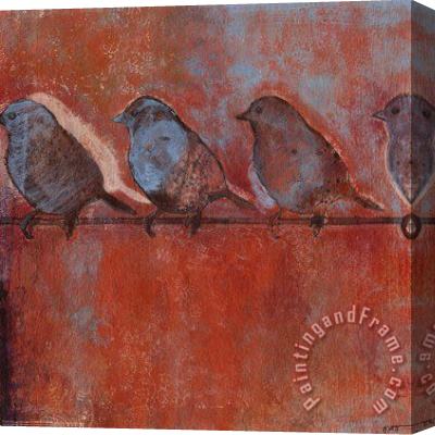 Collection Row of Sparrows I Stretched Canvas Painting / Canvas Art