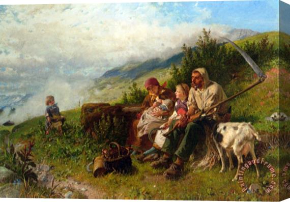 Conrad Grob Travelers at Rest Stretched Canvas Painting / Canvas Art