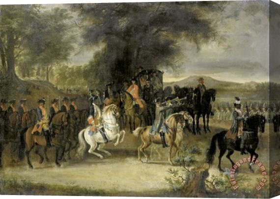 Cornelis Troost Inspection of a Cavalry Regiment, Perhaps by William of Hesse Homburg Stretched Canvas Print / Canvas Art