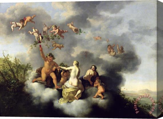 Cornelis van Poelenburgh Ceres Bacchus Venus and Cupid Stretched Canvas Print / Canvas Art