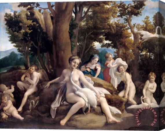 Correggio Leda And The Swan Stretched Canvas Print / Canvas Art