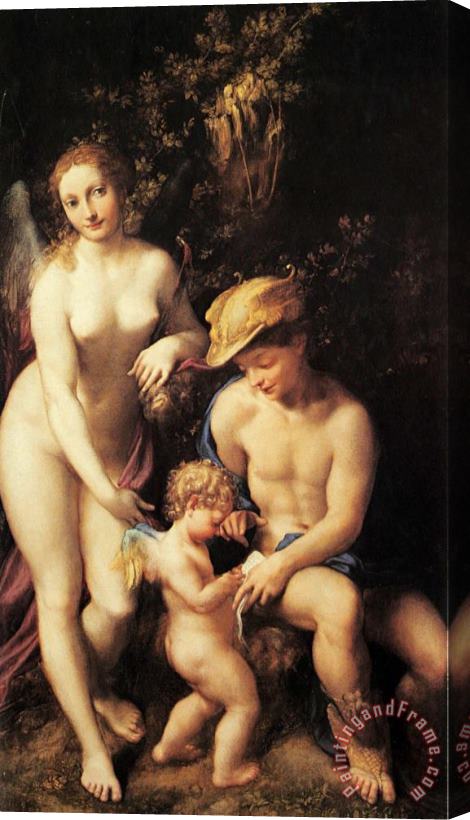 Correggio Venus with Mercury And Cupid Stretched Canvas Painting / Canvas Art