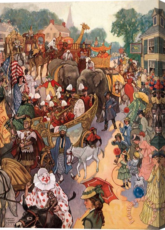Corwin Knapp Linsom Circus Parade Stretched Canvas Painting / Canvas Art