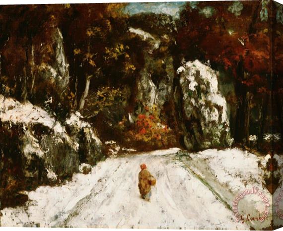 Courbet, Gustave Winter in The Jura Stretched Canvas Print / Canvas Art