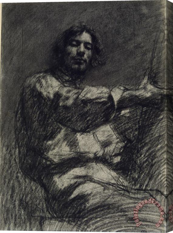 Courbet, Gustave Young Man Sitting, Study. Self Portrait Known As at The Easel Stretched Canvas Painting / Canvas Art