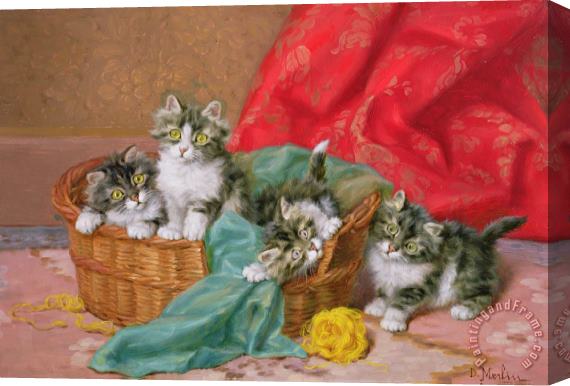 Daniel Merlin Mischievous Kittens Stretched Canvas Painting / Canvas Art