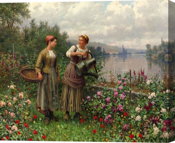 Daniel Ridgway Knight Madeleine & Maria on The Terrace Stretched Canvas Print / Canvas Art