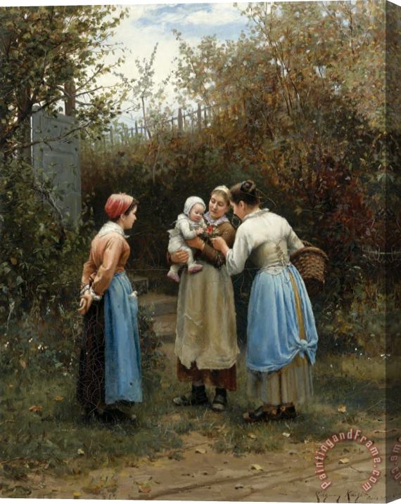 Daniel Ridgway Knight The First Born (morning Greeting) Stretched Canvas Print / Canvas Art
