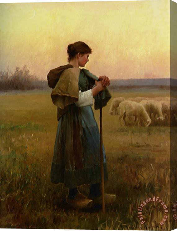 Daniel Ridgway Knight The Young Shepherdess Stretched Canvas Print / Canvas Art