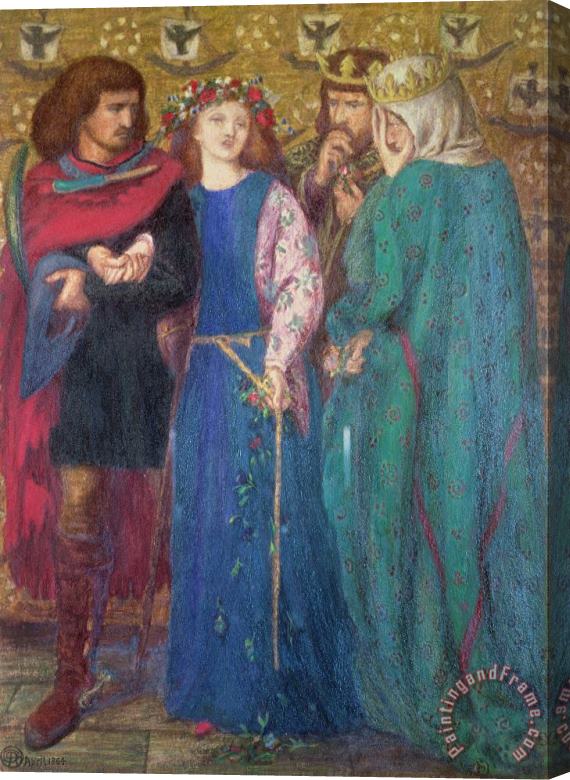 Dante Charles Gabriel Rossetti  Horatio Discovering the Madness of Ophelia Stretched Canvas Painting / Canvas Art