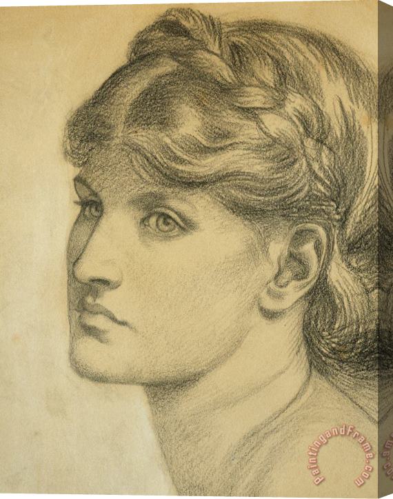 Dante Charles Gabriel Rossetti Study Of A Head For The Bower Meadow Stretched Canvas Painting / Canvas Art