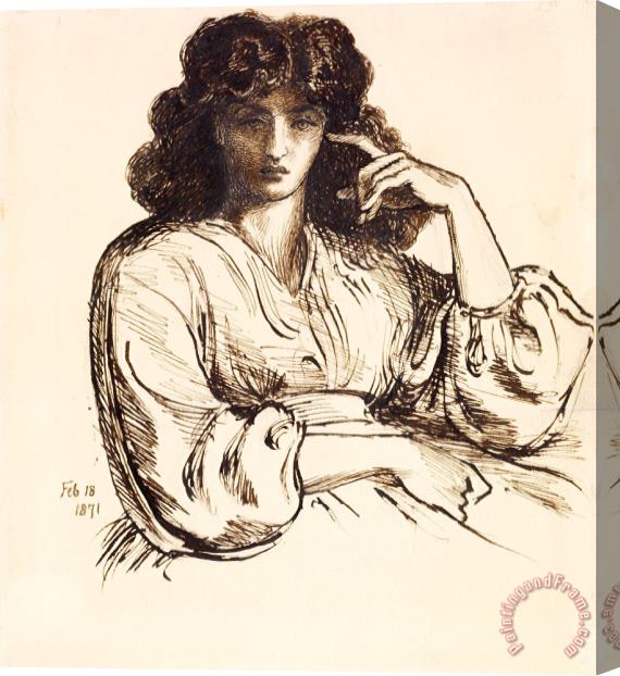 Dante Gabriel Rossetti Portrait of Jane Morris Stretched Canvas Print / Canvas Art