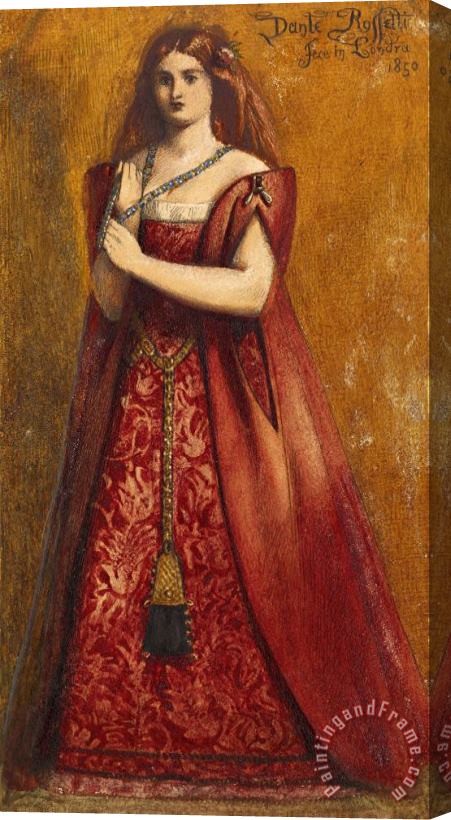 Dante Gabriel Rossetti Rosso Vestita (dressed in Red) Stretched Canvas Painting / Canvas Art