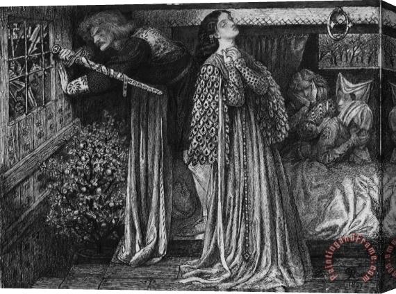 Dante Gabriel Rossetti Sir Launcelot in The Queen's Chamber Stretched Canvas Painting / Canvas Art