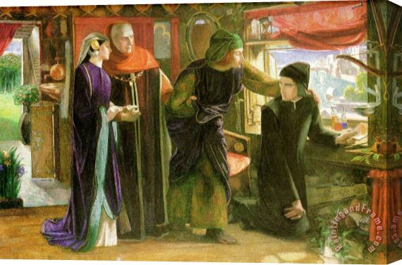 Dante Gabriel Rossetti The First Anniversary of The Death of Beatrice Stretched Canvas Painting / Canvas Art