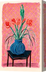 1984 Canvas Prints - Amaryllis in Vase, From Moving Focus, 1984 by David Hockney