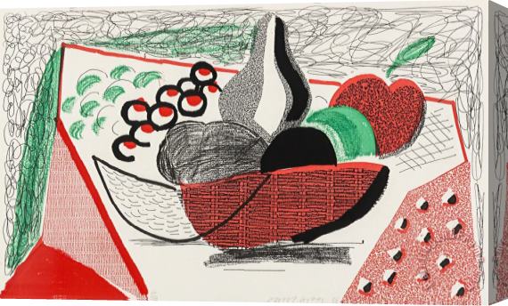 David Hockney Apples, Pears & Grapes, 1986 Stretched Canvas Print / Canvas Art