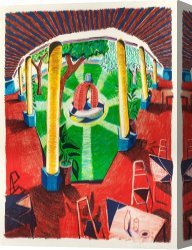 1984 Canvas Prints - View of Hotel Well Iii, 1984 by David Hockney