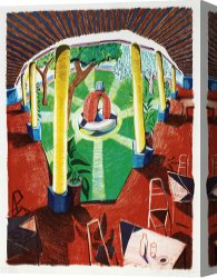 1984 Canvas Prints - View of Hotel Well Iii, From Moving Focus, 1984 85 by David Hockney