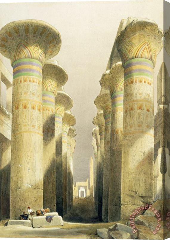 David Roberts Central Avenue Of The Great Hall Of Columns Stretched Canvas Painting / Canvas Art