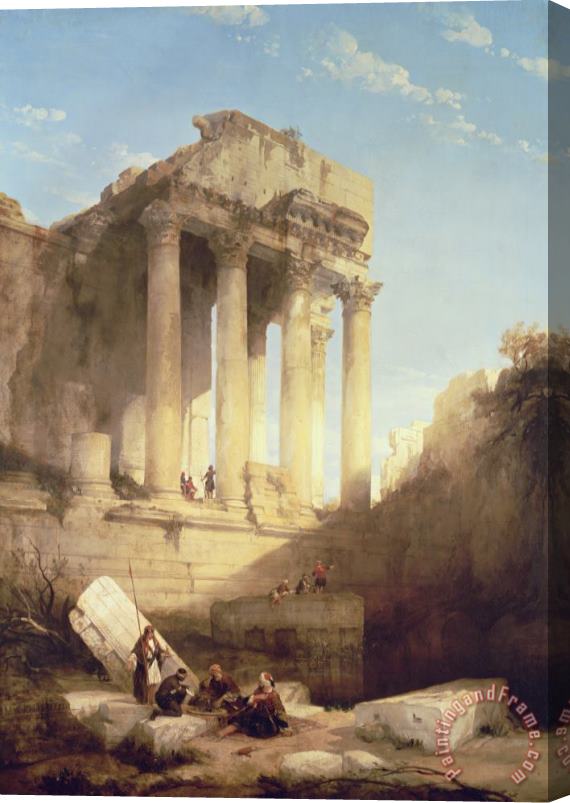 David Roberts Ruins of the Temple of Bacchus Stretched Canvas Painting / Canvas Art