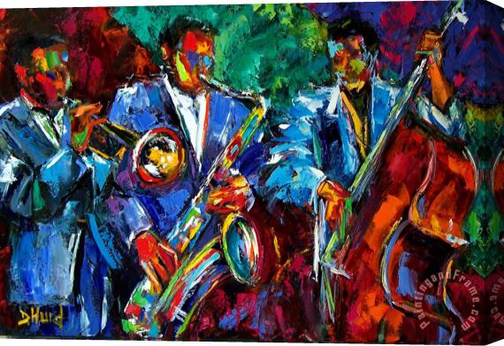 Debra Hurd Blue Jazz Stretched Canvas Print / Canvas Art