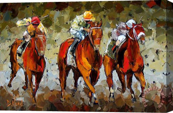 Debra Hurd Close Race Stretched Canvas Painting / Canvas Art