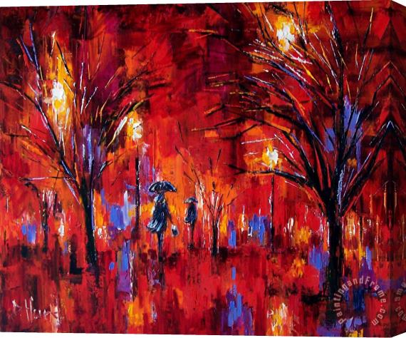 Debra Hurd Deep Red Stretched Canvas Painting / Canvas Art