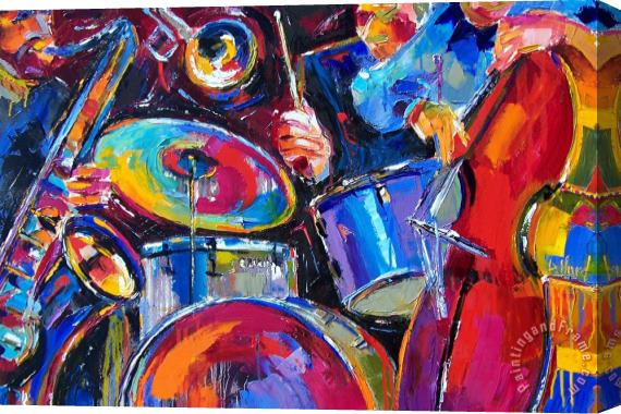 Debra Hurd Drums And Friends Stretched Canvas Painting / Canvas Art
