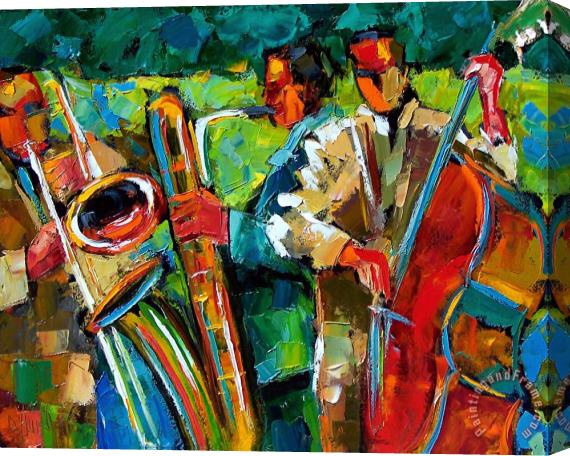 Debra Hurd Jazz in the Garden Stretched Canvas Print / Canvas Art