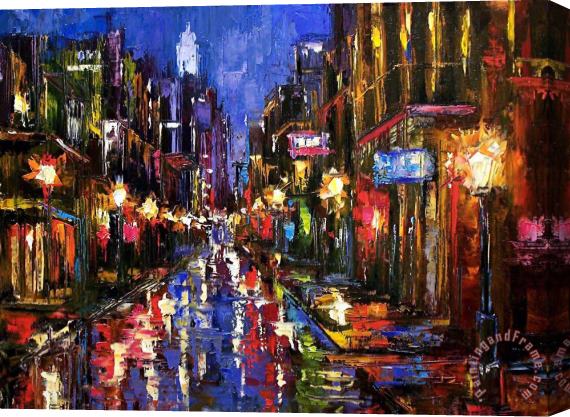 Debra Hurd New Orleans Storm Stretched Canvas Painting / Canvas Art