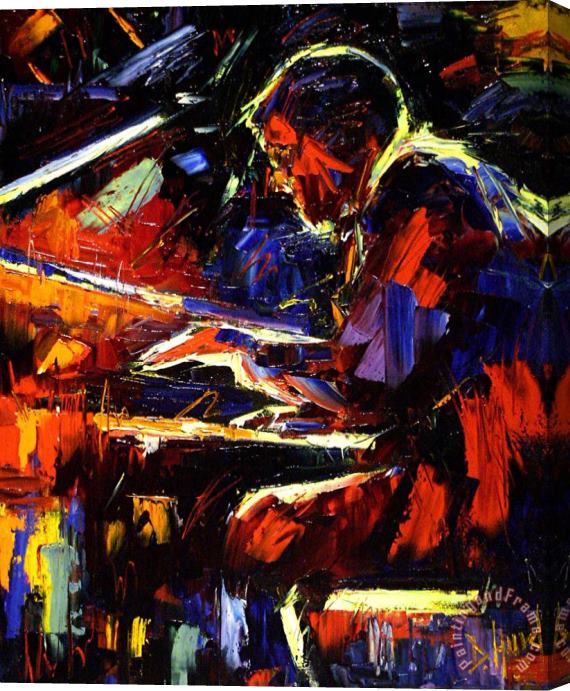 Debra Hurd Piano Man Stretched Canvas Painting / Canvas Art