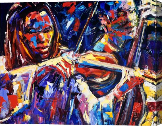 Debra Hurd Strings Of Jazz Stretched Canvas Painting / Canvas Art
