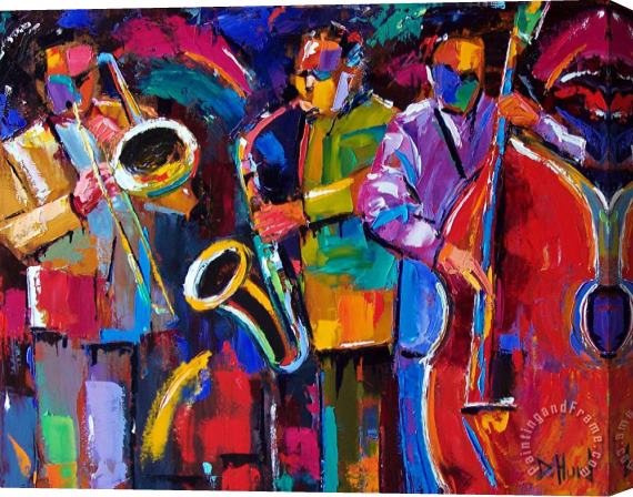 Debra Hurd Vibrant Jazz Stretched Canvas Painting / Canvas Art