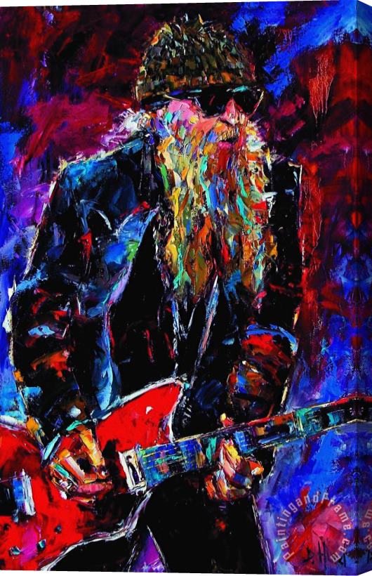 Debra Hurd ZZ Top Billie Gibbons Stretched Canvas Painting / Canvas Art