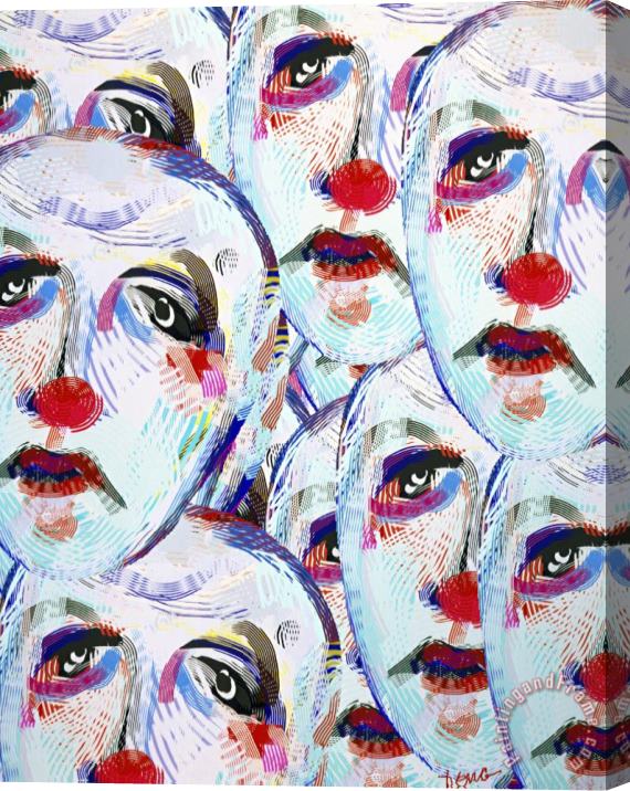 Diana Ong Clowns Stretched Canvas Print / Canvas Art
