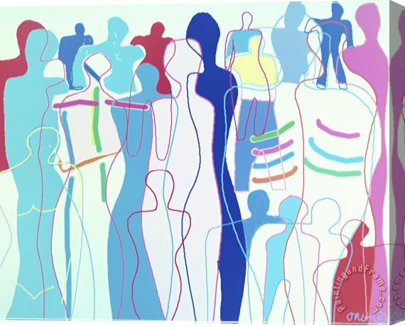 Diana Ong Crowd Vii Stretched Canvas Painting / Canvas Art