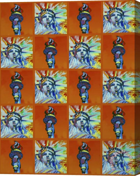 Diana Ong Miss Liberty III Orange Stretched Canvas Print / Canvas Art