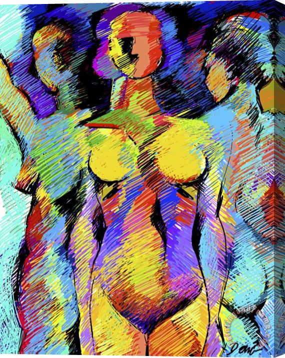Diana Ong Sister Figures Stretched Canvas Print / Canvas Art