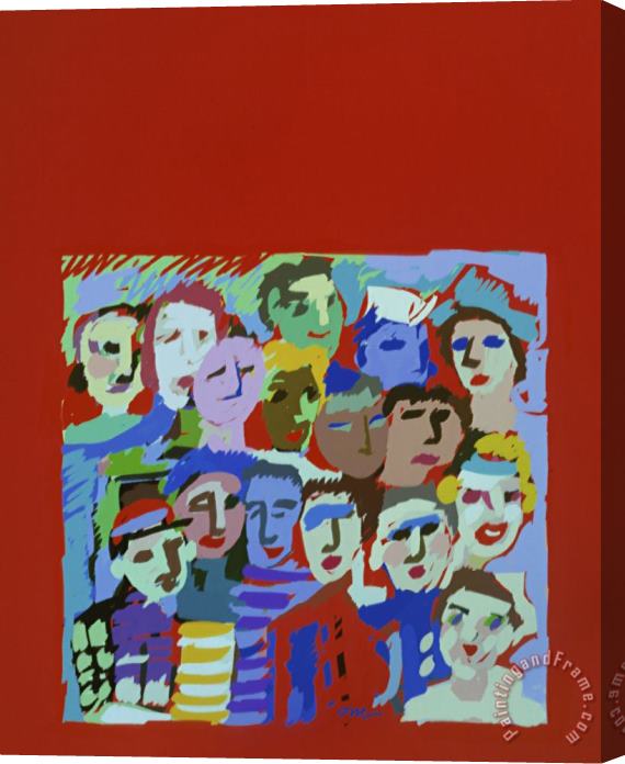 Diana Ong Square Crowd Stretched Canvas Painting / Canvas Art