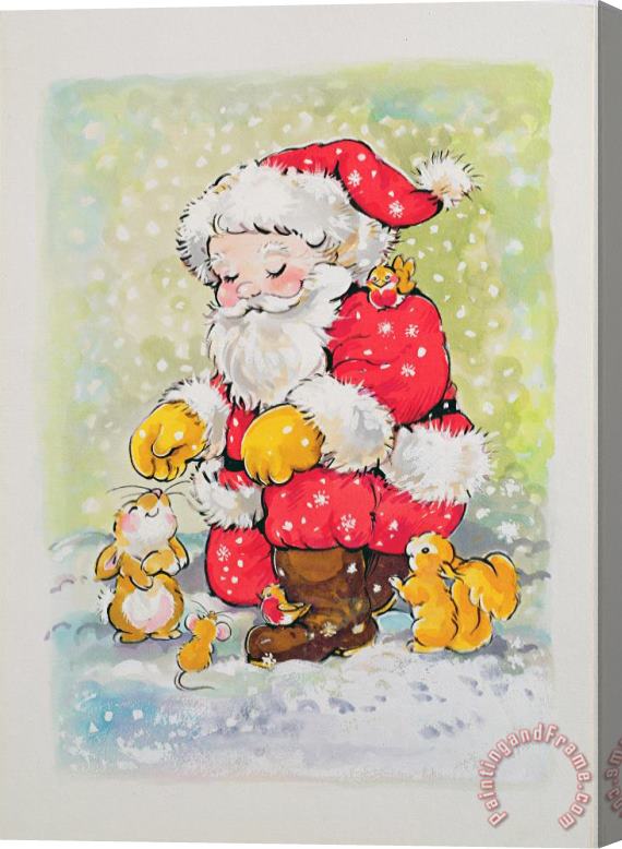 Diane Matthes Father Christmas Stretched Canvas Print / Canvas Art