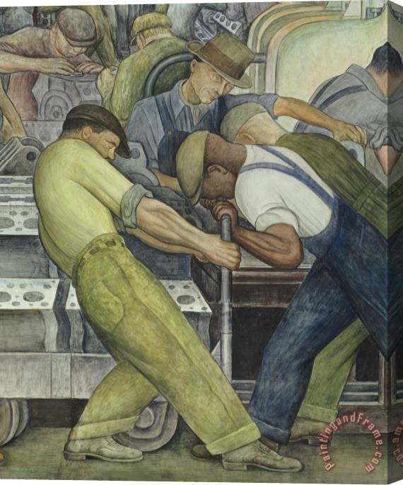 Diego Rivera Detroit Industry North Wall Stretched Canvas Painting / Canvas Art