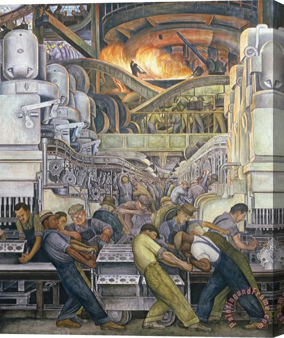 Diego Rivera Detroit Industry North Wall Stretched Canvas Print / Canvas Art