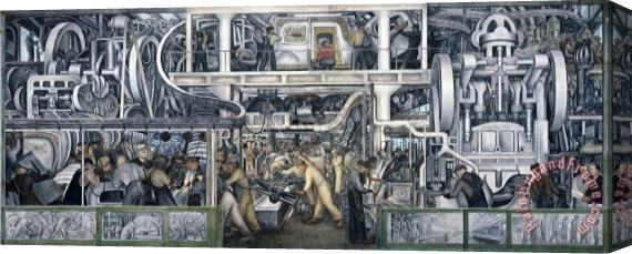 Diego Rivera Detroit Industry, South Wall, Central Panel Stretched Canvas Print / Canvas Art