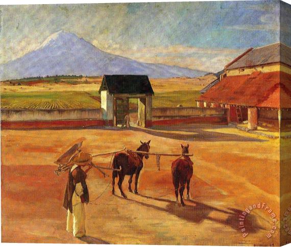 Diego Rivera La Era The Threshing Floor 1904 Oil on Canvas 1904 Stretched Canvas Painting / Canvas Art