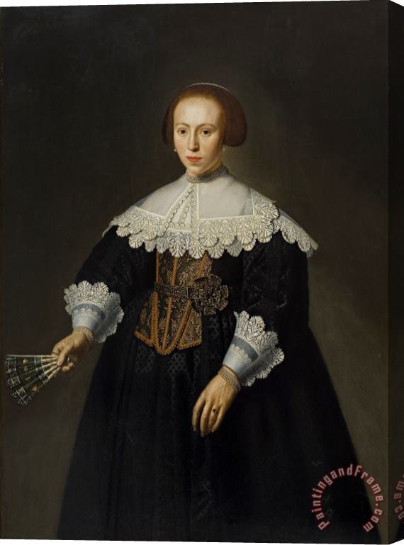 Dirck Santvoort Portrait of a Lady Stretched Canvas Print / Canvas Art